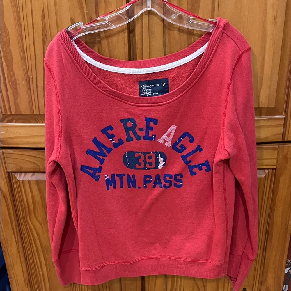 2011~ RetroAmerican Eagle Outfitters Red and Blue Sweatshirt